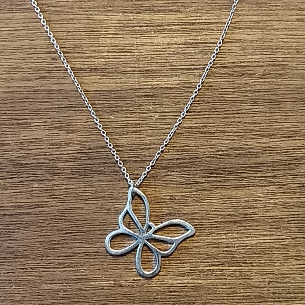 Silver butterfly necklace